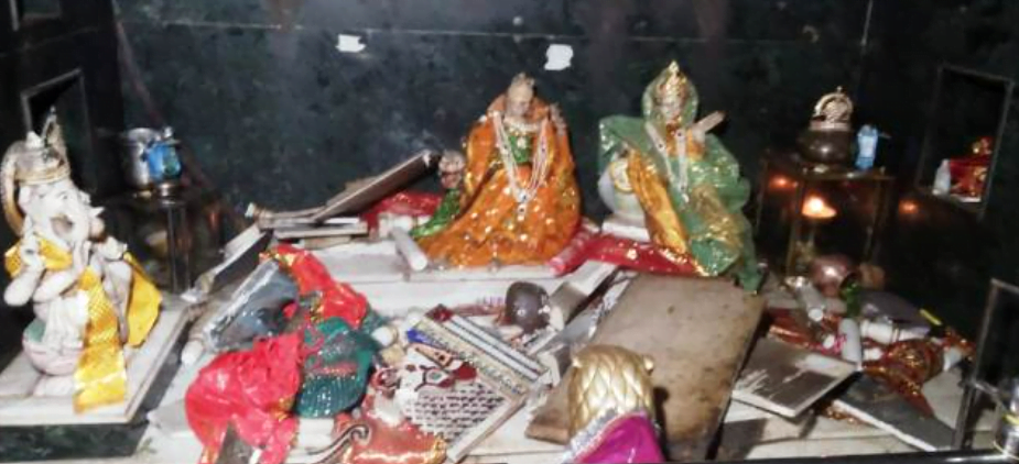 Vaishno Devi temple looted and vandalized with idols in udaipur rajasthan