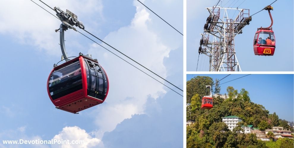 Red cable car to Mansa Devi Temple in Haridwar